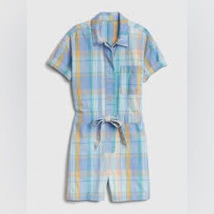 Gap 100% Cotton Plaid Madras Romper Size 0